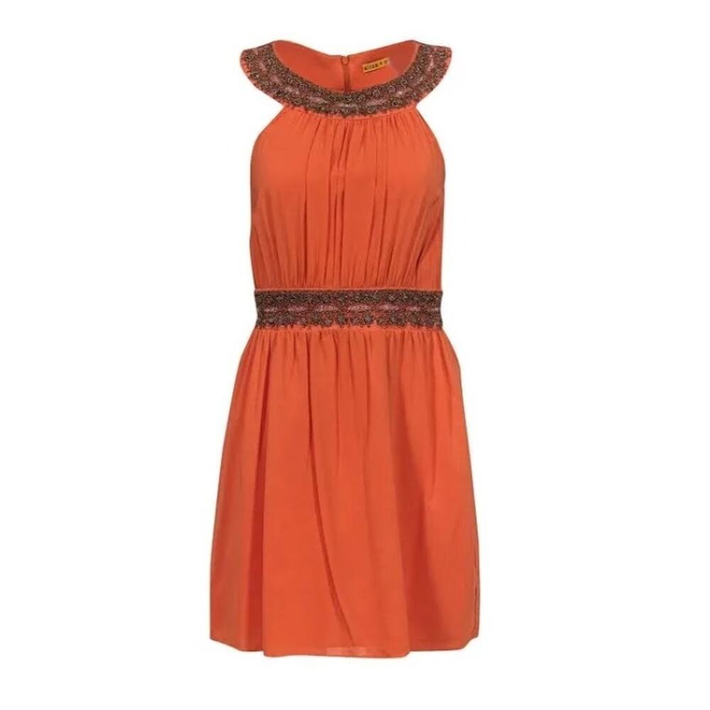 Alice andโ Olivia Beaded Silk Dress